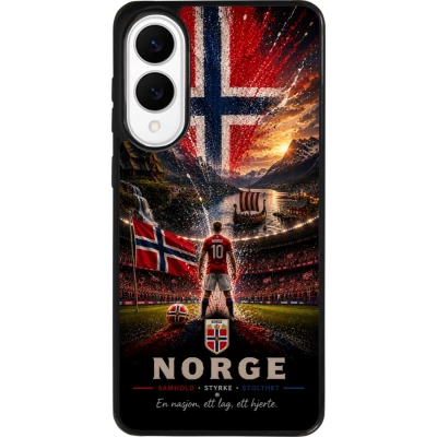Coque Samsung Galaxy S25 Edge - Silicone rigide noir Football Norvège splash 2026