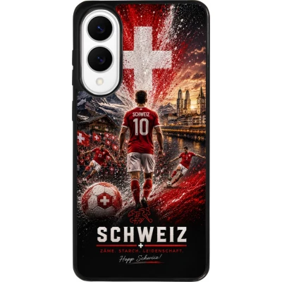 Coque Samsung Galaxy S25 Edge - Silicone rigide noir Football Schweiz splash 2026