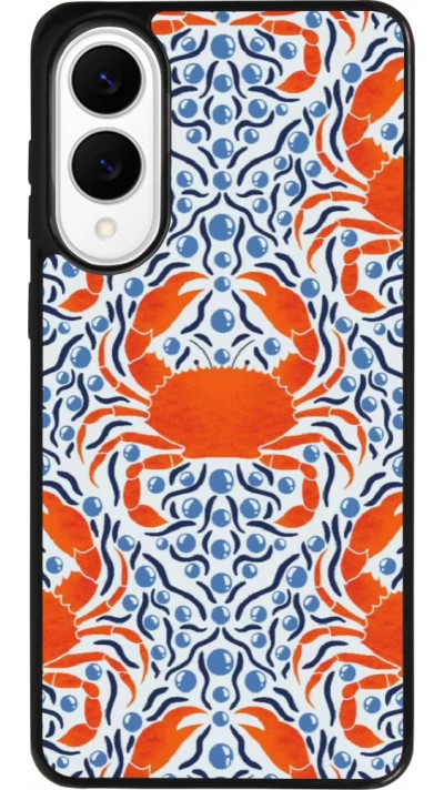 Coque Samsung Galaxy S25 Edge - Silicone rigide noir Crabs and pearls Summer 2026