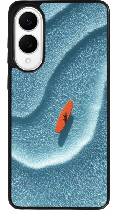 Coque Samsung Galaxy S25 Edge - Silicone rigide noir Orange surf Summer 2026