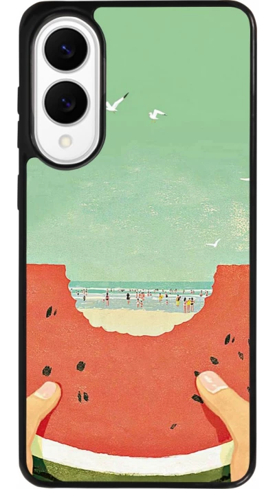 Coque Samsung Galaxy S25 Edge - Silicone rigide noir Views through a watermelon Summer 2026