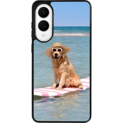 Coque Samsung Galaxy S25 Edge - Silicone rigide noir Summer Dog on Paddle