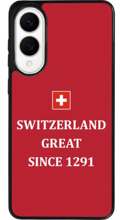 Coque Samsung Galaxy S25 Edge - Silicone rigide noir Switzerland Great Since 1291