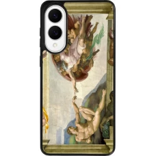 Coque Samsung Galaxy S25 Edge - Silicone rigide noir Tableau art - La Création d’Adam - Michel-Ange