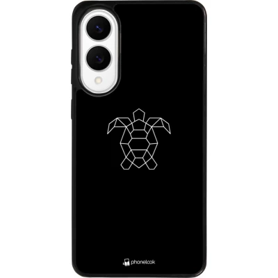 Coque Samsung Galaxy S25 Edge - Silicone rigide noir Turtles lines on black