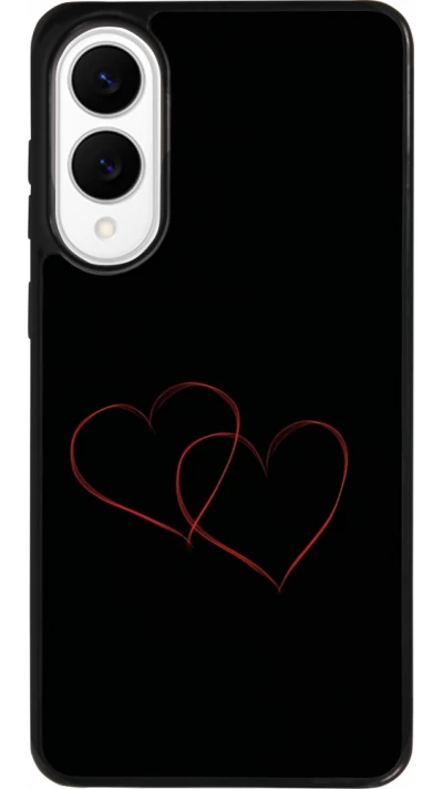 Samsung Galaxy S25 Edge Case Hülle - Silikon schwarz Valentine 2023 attached heart
