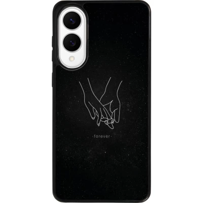 Coque Samsung Galaxy S25 Edge - Silicone rigide noir Valentine 2023 hands forever