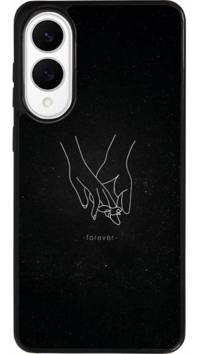 Samsung Galaxy S25 Edge Case Hülle - Silikon schwarz Valentine 2023 hands forever