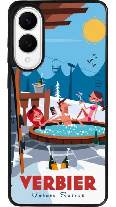 Coque Samsung Galaxy S25 Edge - Silicone rigide noir Verbier Mountain Jacuzzi