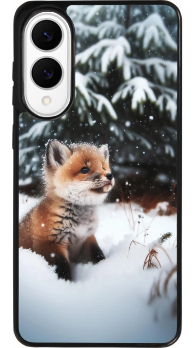 Samsung Galaxy S25 Edge Case Hülle - Silikon schwarz Weihnachten 2023 Fuechslein Tanne