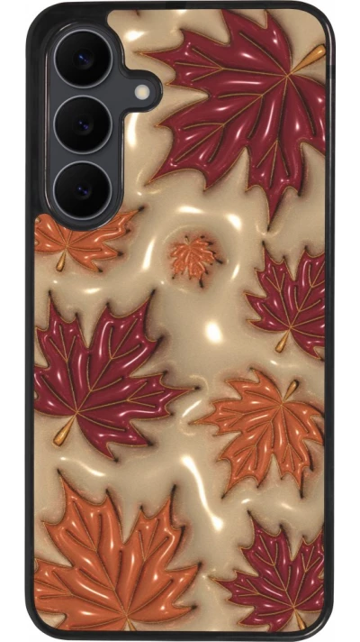 Coque Samsung Galaxy S25 FE - Silicone rigide noir Autumn 26 3D leaves