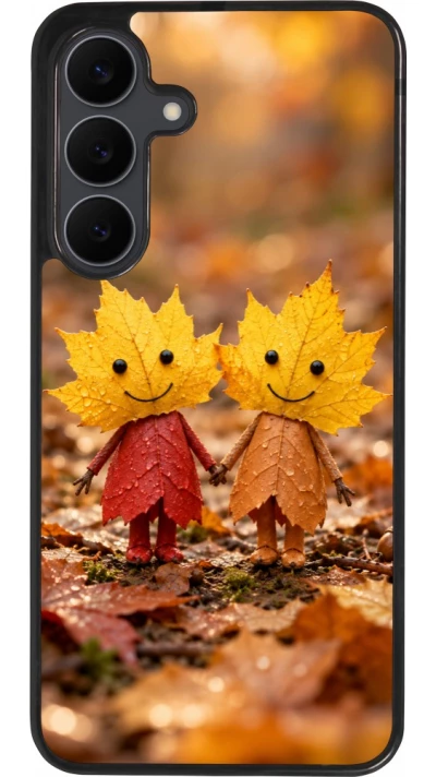 Coque Samsung Galaxy S25 FE - Silicone rigide noir Autumn 26 Couple of leaves