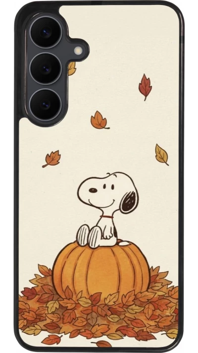 Coque Samsung Galaxy S25 FE - Silicone rigide noir Autumn 26 Snoopy autumn