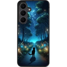 Samsung Galaxy S25 FE Case Hülle - Silikon schwarz Schwarze Katze Spaziergang