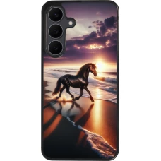 Samsung Galaxy S25 FE Case Hülle - Silikon schwarz Pferd majestätisch Strand