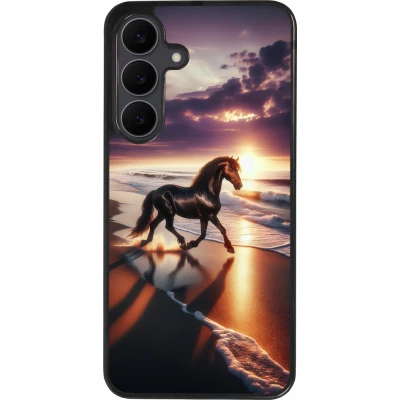 Samsung Galaxy S25 FE Case Hülle - Silikon schwarz Pferd majestätisch Strand