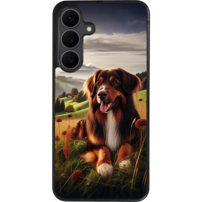 Coque Samsung Galaxy S25 FE - Silicone rigide noir Chien Campagne Suisse