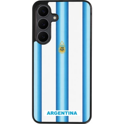Coque Samsung Galaxy S25 FE - Silicone rigide noir Maillot de football Argentine 2026 personnalisable