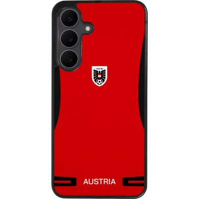 Coque Samsung Galaxy S25 FE - Silicone rigide noir Maillot de football Autriche 2026 personnalisable