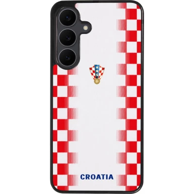 Coque Samsung Galaxy S25 FE - Silicone rigide noir Maillot de football Croatie 2026 personnalisable