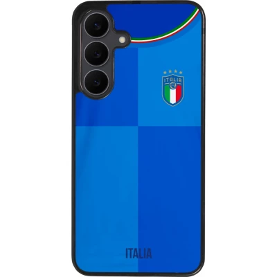 Coque Samsung Galaxy S25 FE - Silicone rigide noir Maillot de football Italie 2022 personnalisable