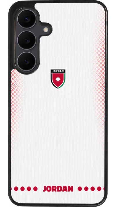 Coque Samsung Galaxy S25 FE - Silicone rigide noir Maillot de football Jordanie 2026 personnalisable