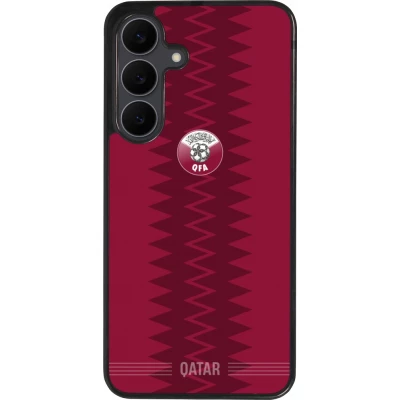 Coque Samsung Galaxy S25 FE - Silicone rigide noir Maillot de football Qatar 2026 personnalisable