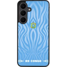 Coque Samsung Galaxy S25 FE - Silicone rigide noir Maillot de football RD Congo 2026 personnalisable