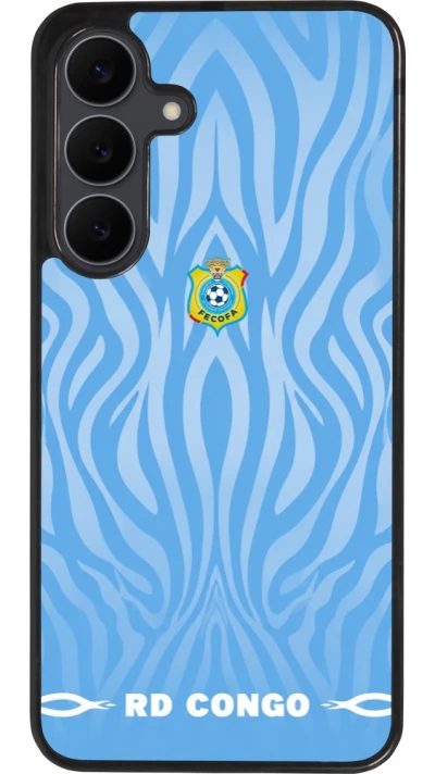 Coque Samsung Galaxy S25 FE - Silicone rigide noir Maillot de football RD Congo 2026 personnalisable