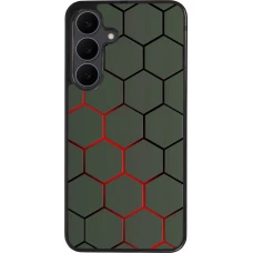 Coque Samsung Galaxy S25 FE - Silicone rigide noir Geometric Line red