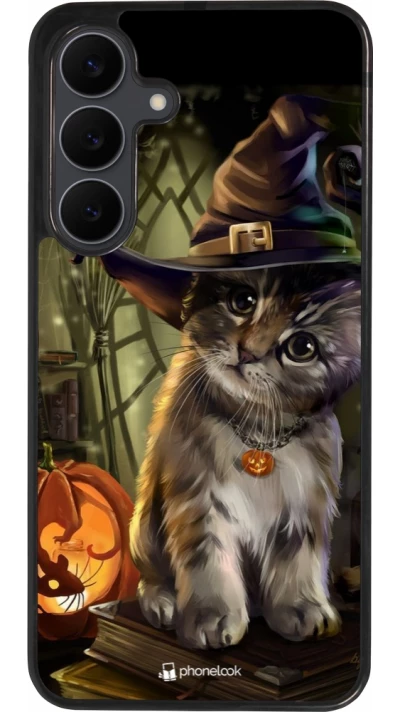 Coque Samsung Galaxy S25 FE - Silicone rigide noir Halloween 21 Witch cat