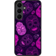 Coque Samsung Galaxy S25 FE - Silicone rigide noir Halloween 2023 pink skulls