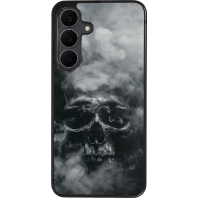 Coque Samsung Galaxy S25 FE - Silicone rigide noir Halloween 2024 smoky skull