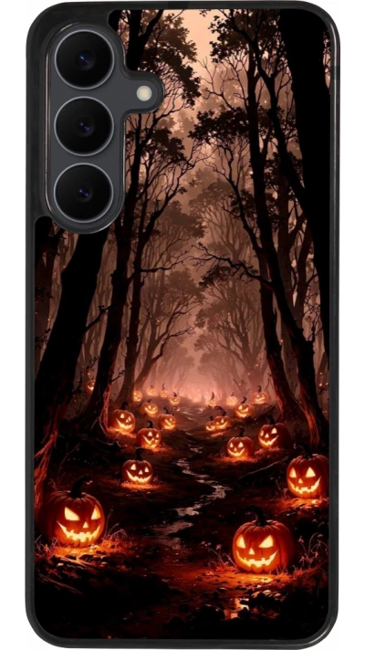 Coque Samsung Galaxy S25 FE - Silicone rigide noir Halloween 2025 Road of Terrifying Pumpkins