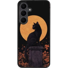 Samsung Galaxy S25 FE Case Hülle - Silikon schwarz Halloween 2026 Cat Art Nouveau