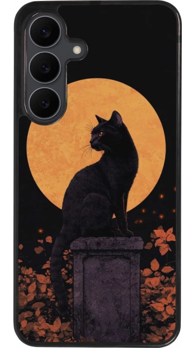 Samsung Galaxy S25 FE Case Hülle - Silikon schwarz Halloween 2026 Cat Art Nouveau