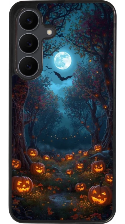 Samsung Galaxy S25 FE Case Hülle - Silikon schwarz Halloween 2026 Road of Pumpkins
