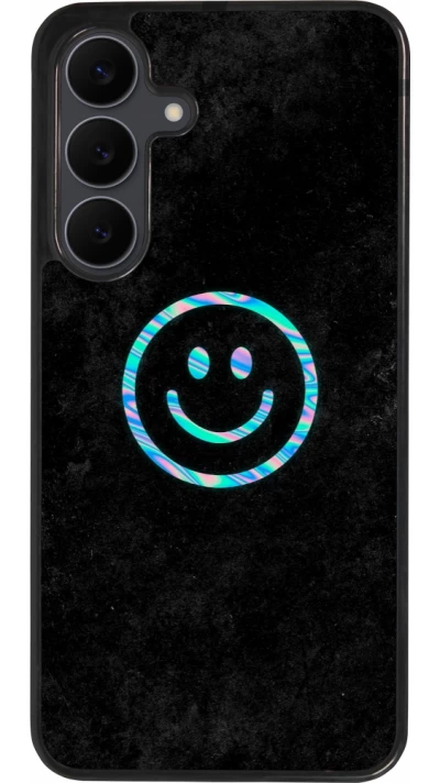 Coque Samsung Galaxy S25 FE - Silicone rigide noir Happy smiely irisé