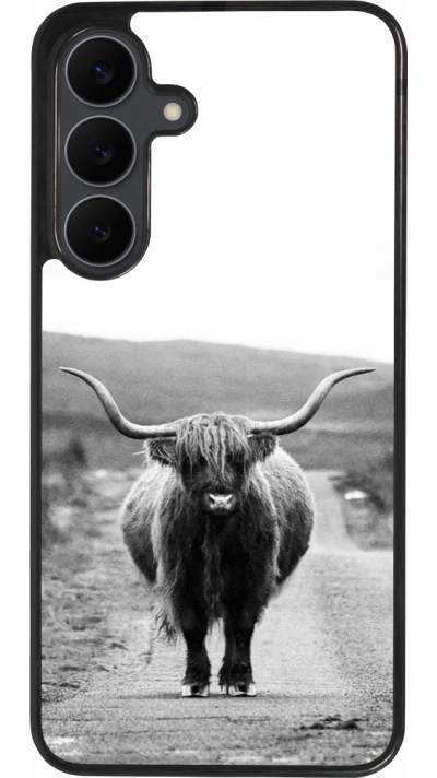 Coque Samsung Galaxy S25 FE - Silicone rigide noir Highland cattle