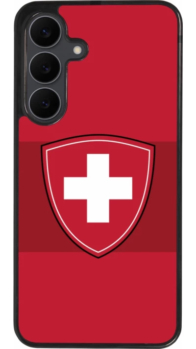 Coque Samsung Galaxy S25 FE - Silicone rigide noir Hockey World Championship Ecusson Suisse