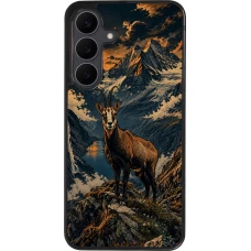 Samsung Galaxy S25 FE Case Hülle - Silikon schwarz Linocut Gämse