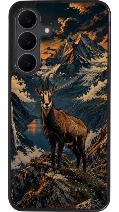 Coque Samsung Galaxy S25 FE - Silicone rigide noir Linocut Chamois