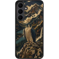 Coque Samsung Galaxy S25 FE - Silicone rigide noir Linocut Faucun pèlerin