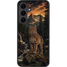Coque Samsung Galaxy S25 FE - Silicone rigide noir Linocut Lynx