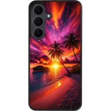 Samsung Galaxy S25 FE Case Hülle - Silikon schwarz Malediven Abenddämmerung Glückseligkeit