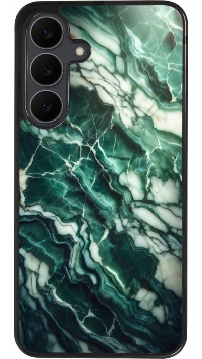 Samsung Galaxy S25 FE Case Hülle - Silikon schwarz Majestätischer grüner Marmor