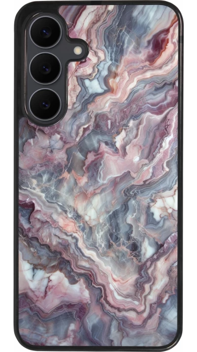 Samsung Galaxy S25 FE Case Hülle - Silikon schwarz Violetter silberner Marmor