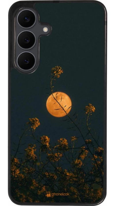 Samsung Galaxy S25 FE Case Hülle - Silikon schwarz Moon Flowers