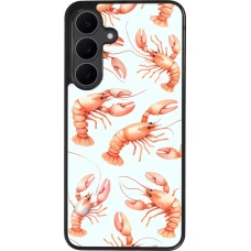 Samsung Galaxy S25 FE Case Hülle - Silikon schwarz Muster von pastellfarbenen Hummern