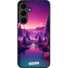 Samsung Galaxy S25 FE Case Hülle - Silikon schwarz Lila-rosa Landschaft